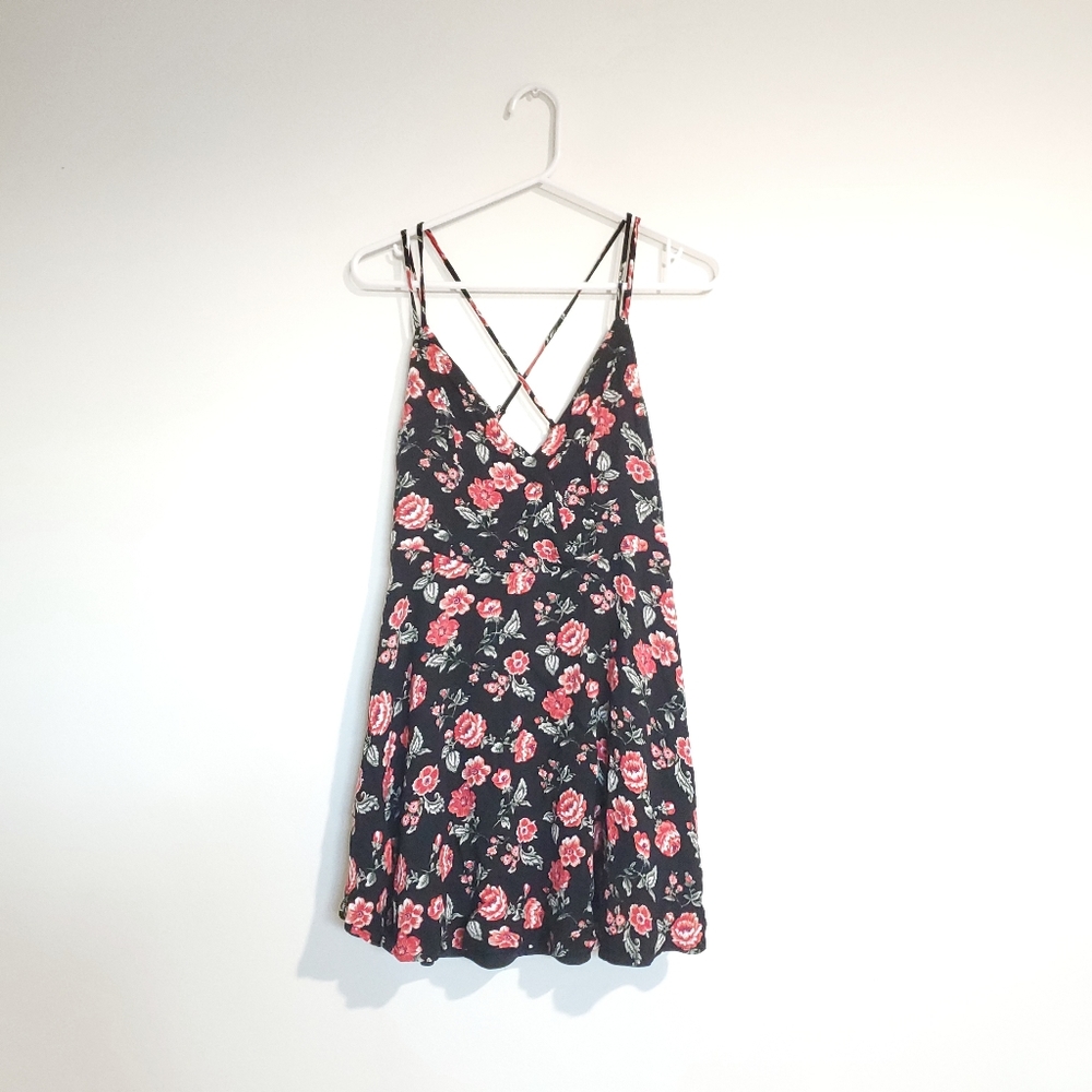 Floral Roses Spaghetti Straps Dress